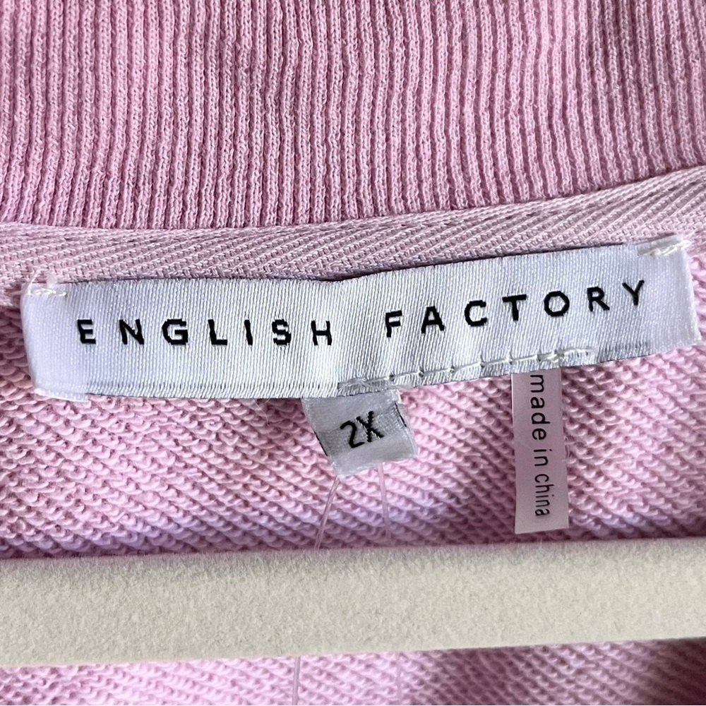 NWT English Factory Women’s Cotton Preppy Resort Pink Sweatshirt Dress Sz 2X - Picture 13 of 16
